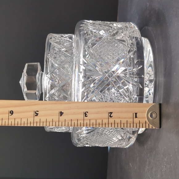 Vintage European Crystal Cut Glass Jar with Lid. - Picture 10 of 10